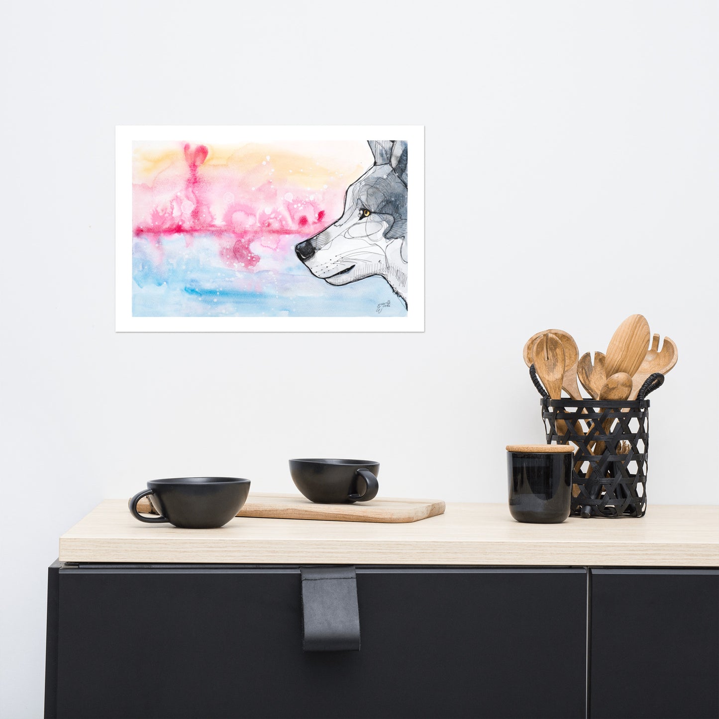 Sunrise Wolf Matte Paper Poster Print