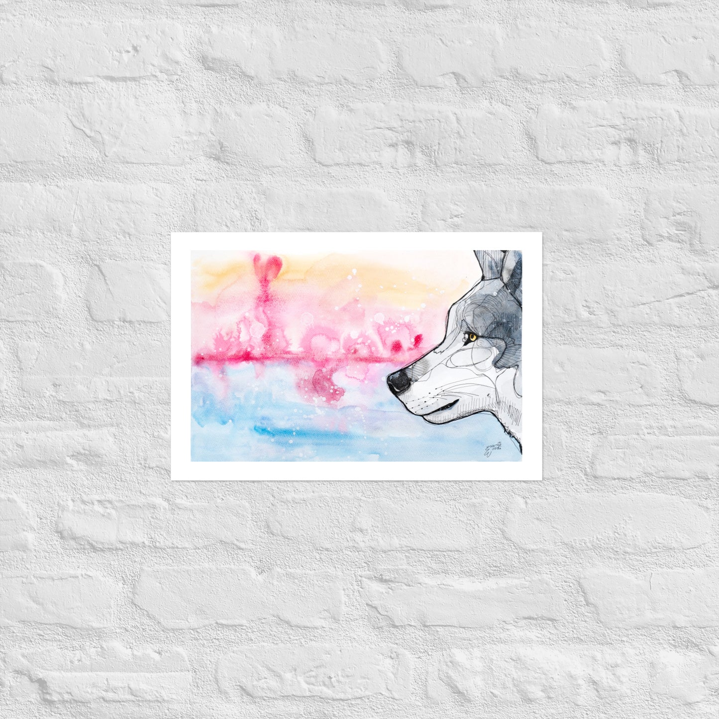 Sunrise Wolf Matte Paper Poster Print