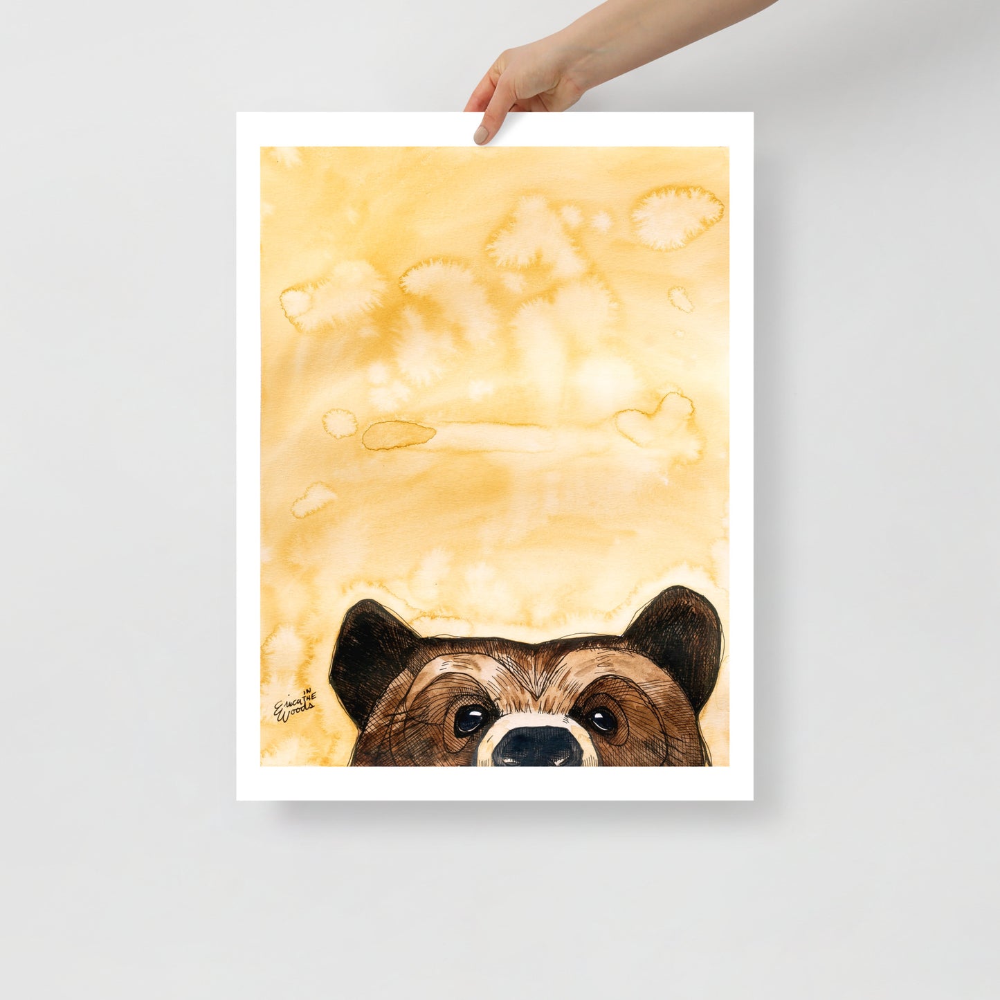 Terry Yellow Bear Matte Paper Poster Print