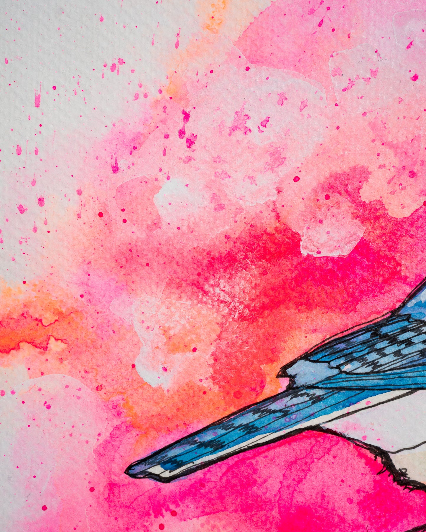 Original Watercolour & Ink Painting – "THREE JAYS"