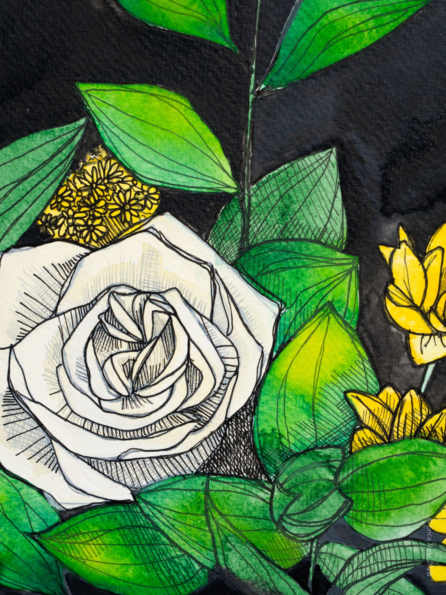 Original Watercolour & Ink Painting – "SORRY FOR YOUR LOSS"