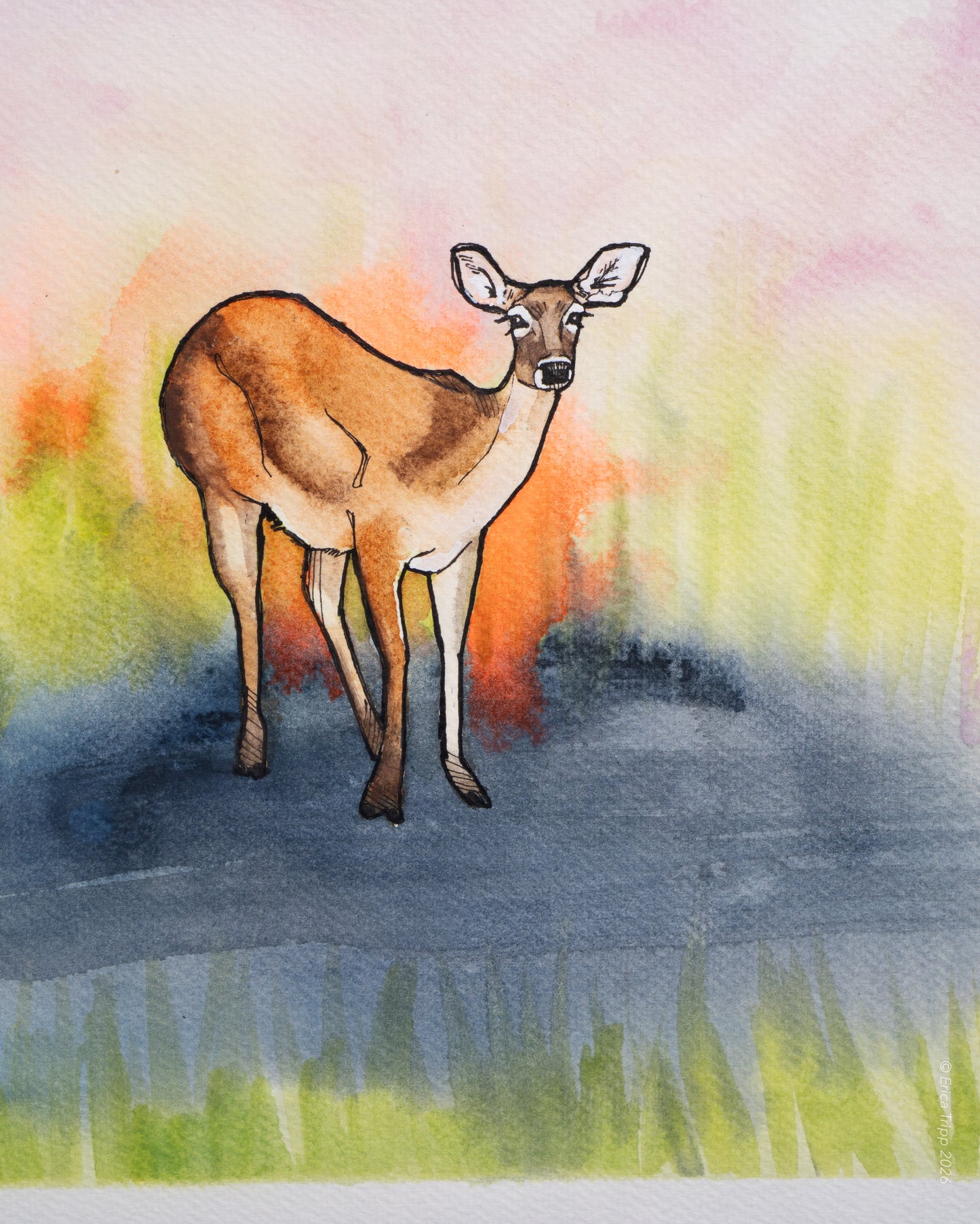 Original Watercolour & Ink Painting – "BRIDGET"