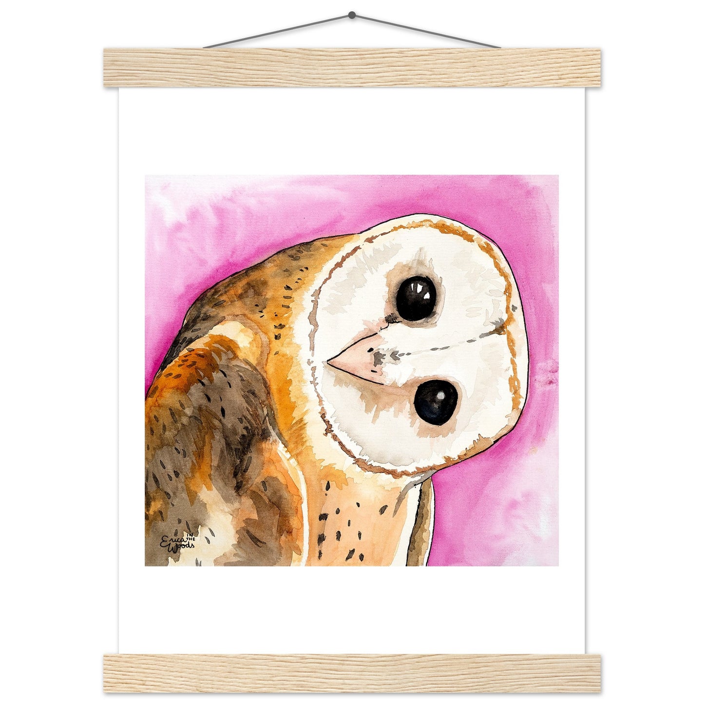 Emma Owl Satin Paper Poster with Hangers