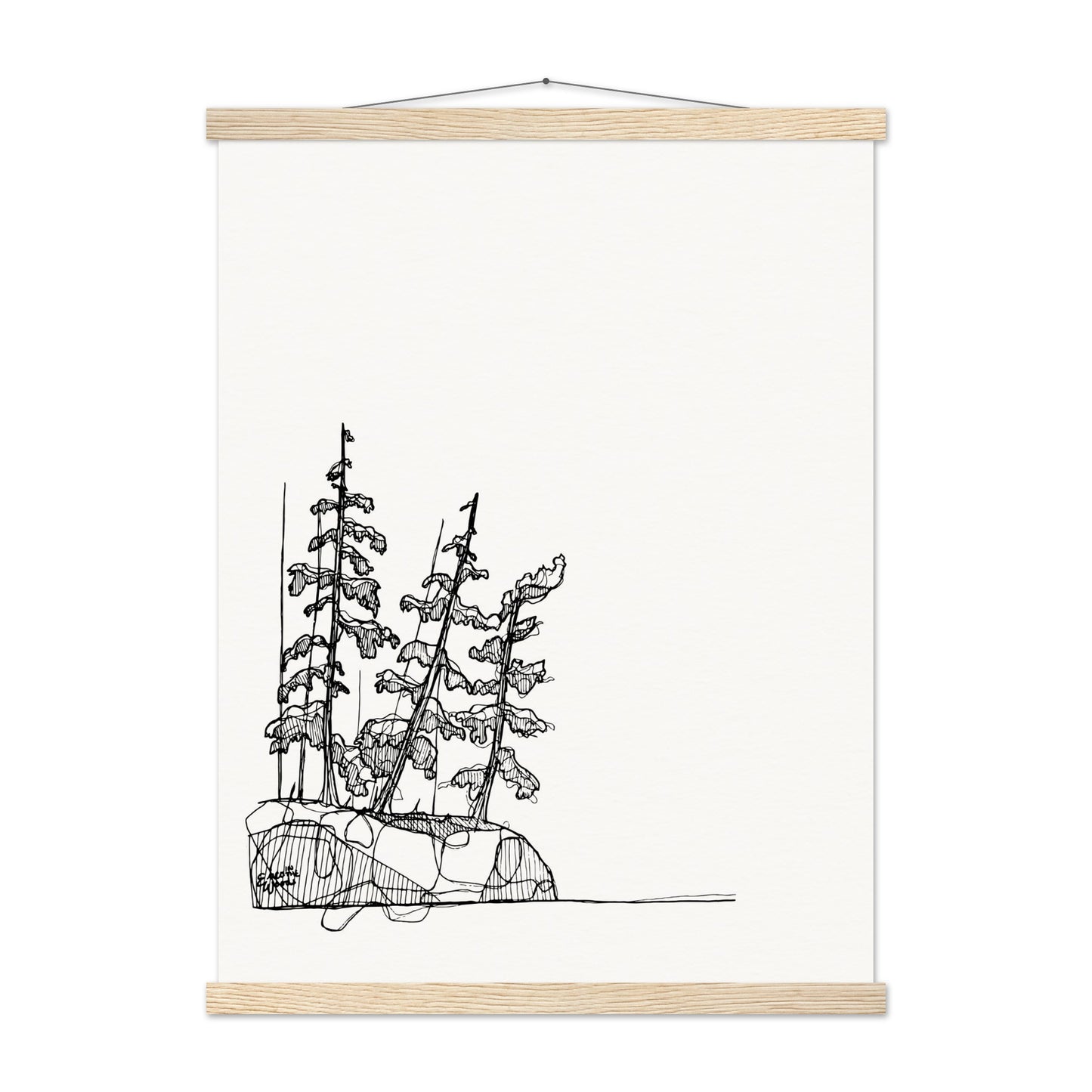 Three Tree Island Museum-Quality Matte Paper Poster with Hanger