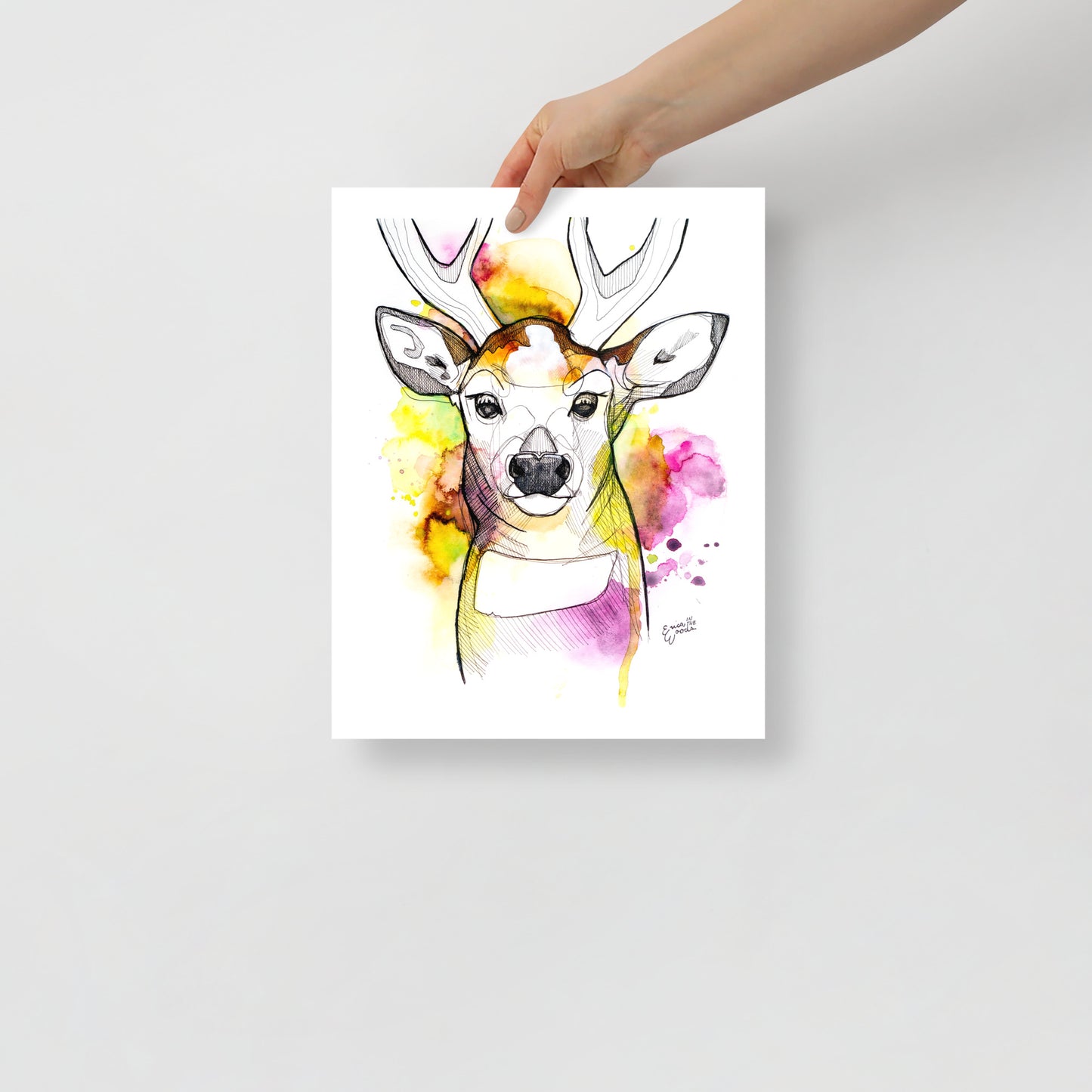 Sunset Deer Matte Paper Poster Print