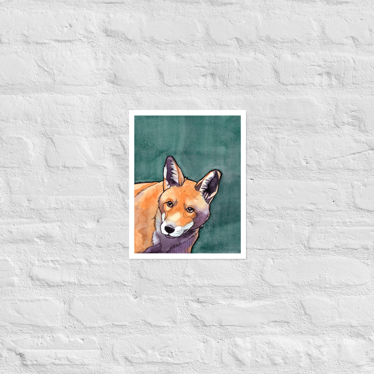 Thistle Fox Matte Paper Poster Print