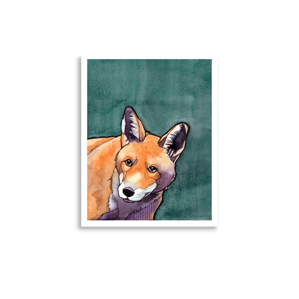 Thistle Fox Matte Paper Poster Print