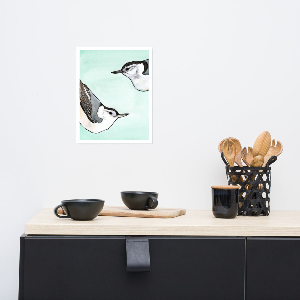 Beech and Birch Nuthatches Matte Paper Poster Print