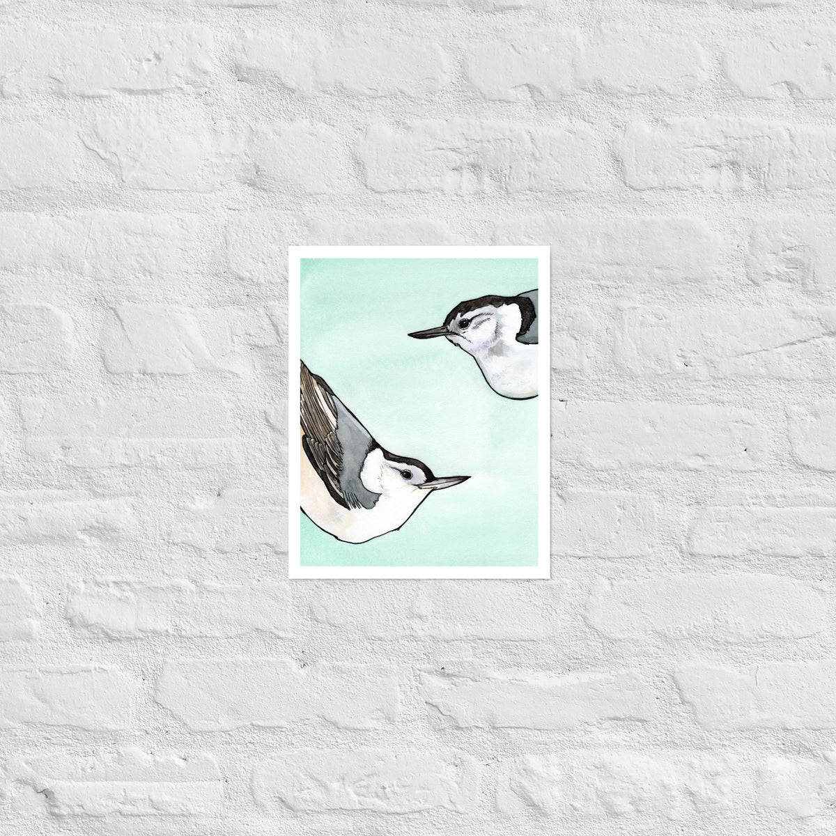Beech and Birch Nuthatches Matte Paper Poster Print