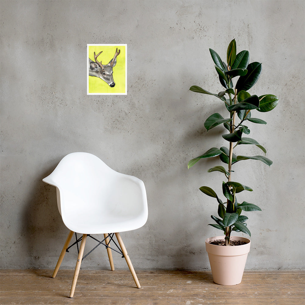 Ash Deer Matte Paper Poster Print