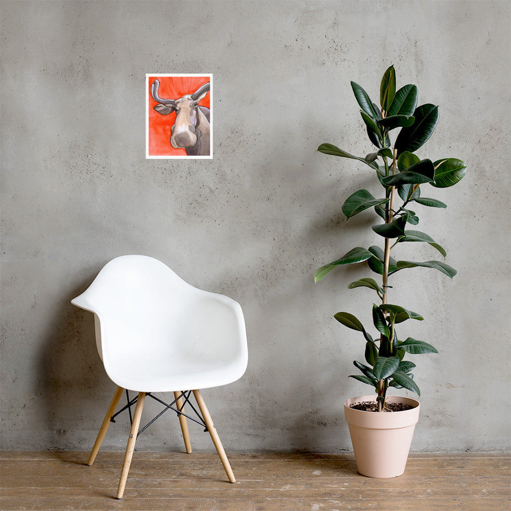 Maple Moose Matte Paper Poster Print