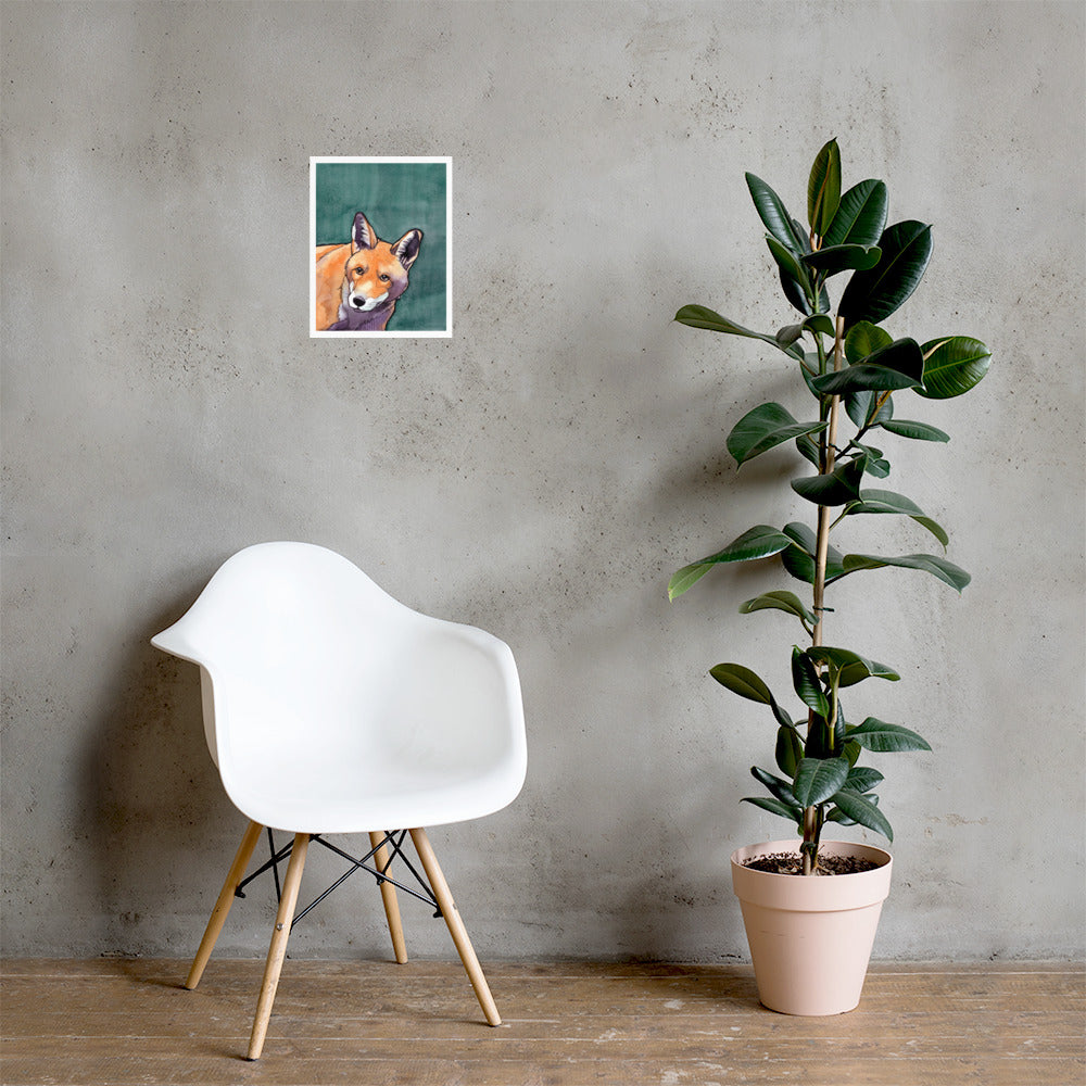 Thistle Fox Matte Paper Poster Print