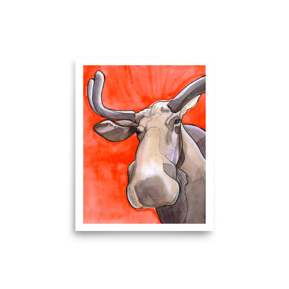 Maple Moose Matte Paper Poster Print