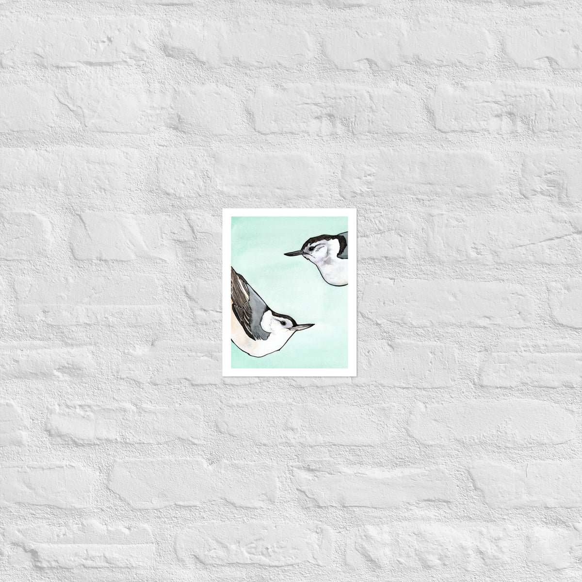 Beech and Birch Nuthatches Matte Paper Poster Print