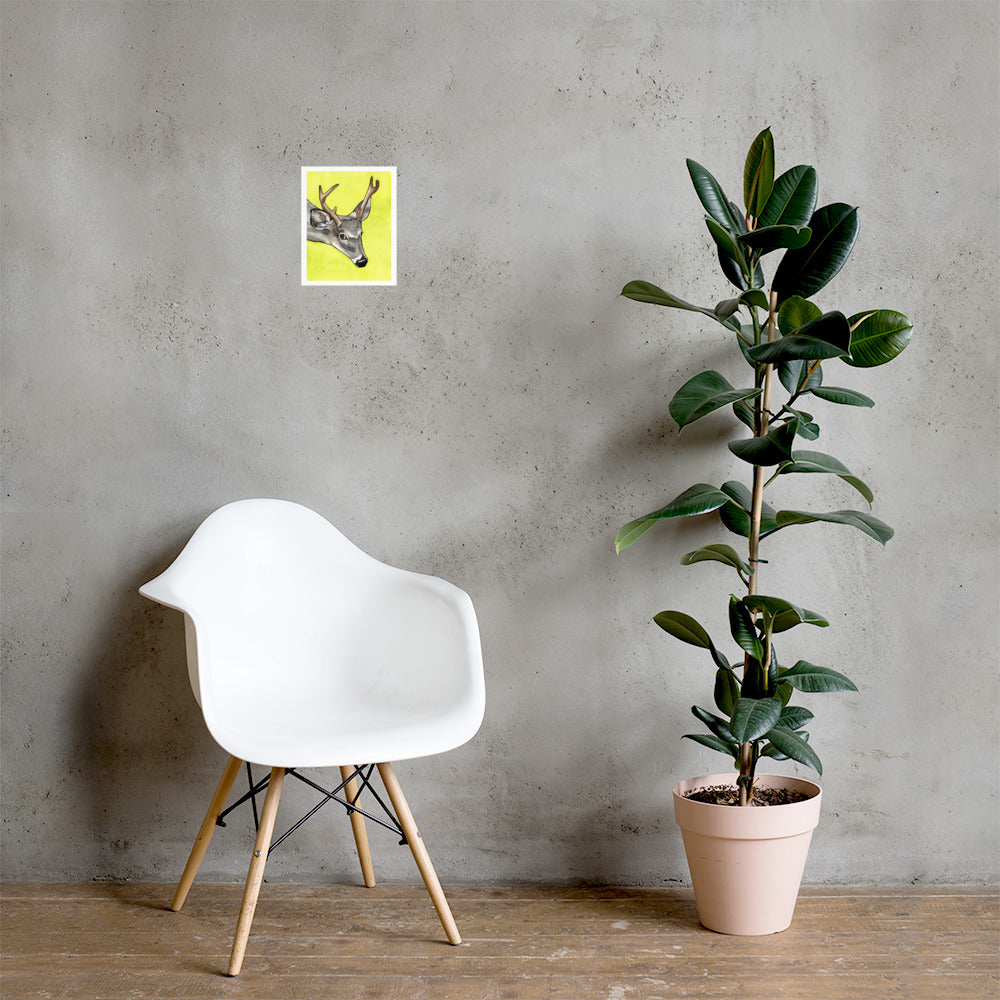 Ash Deer Matte Paper Poster Print