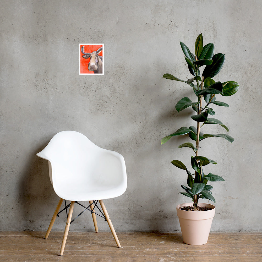 Maple Moose Matte Paper Poster Print